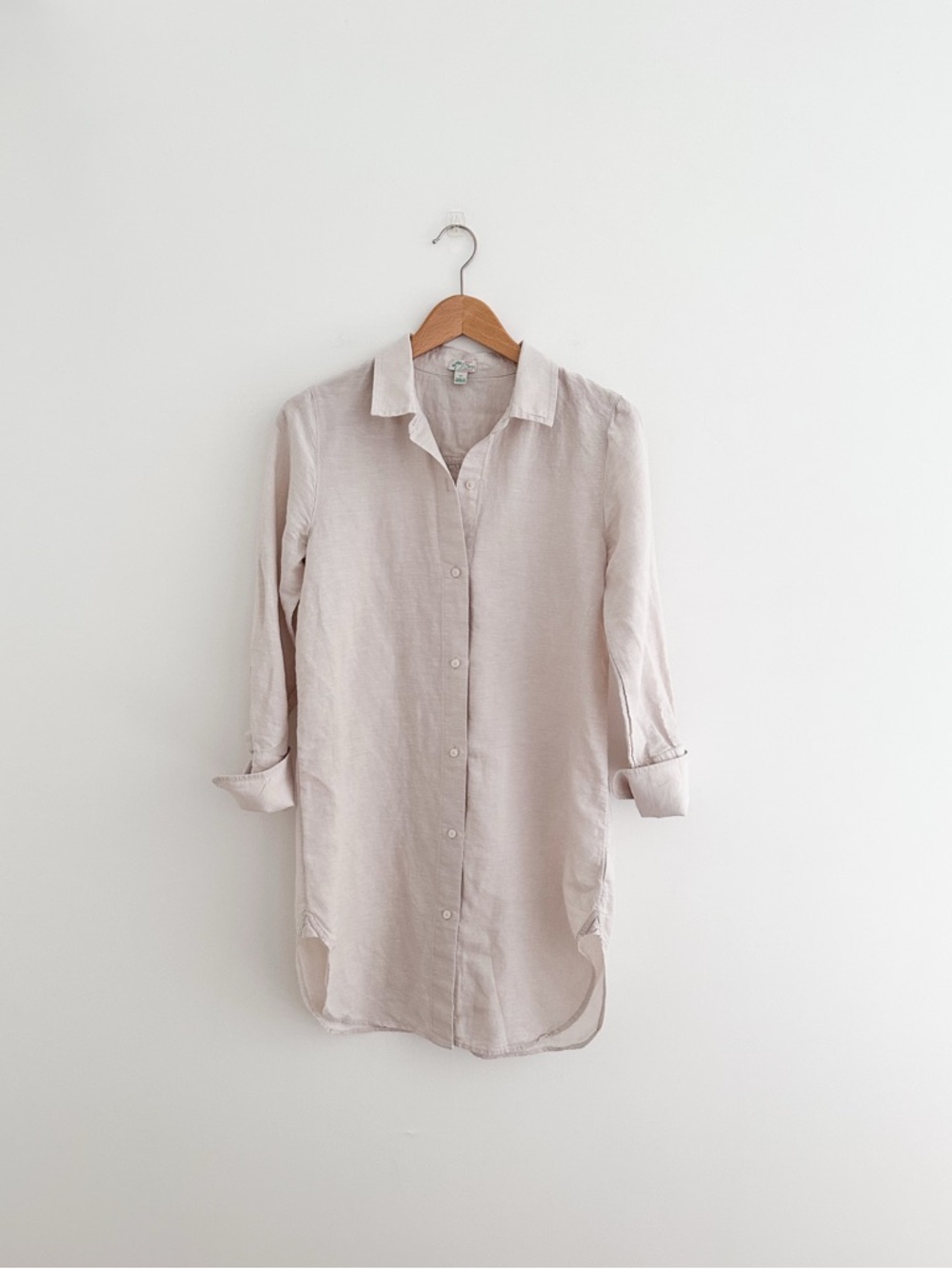 J. Crew Light Beige Button-Down Linen Shirt